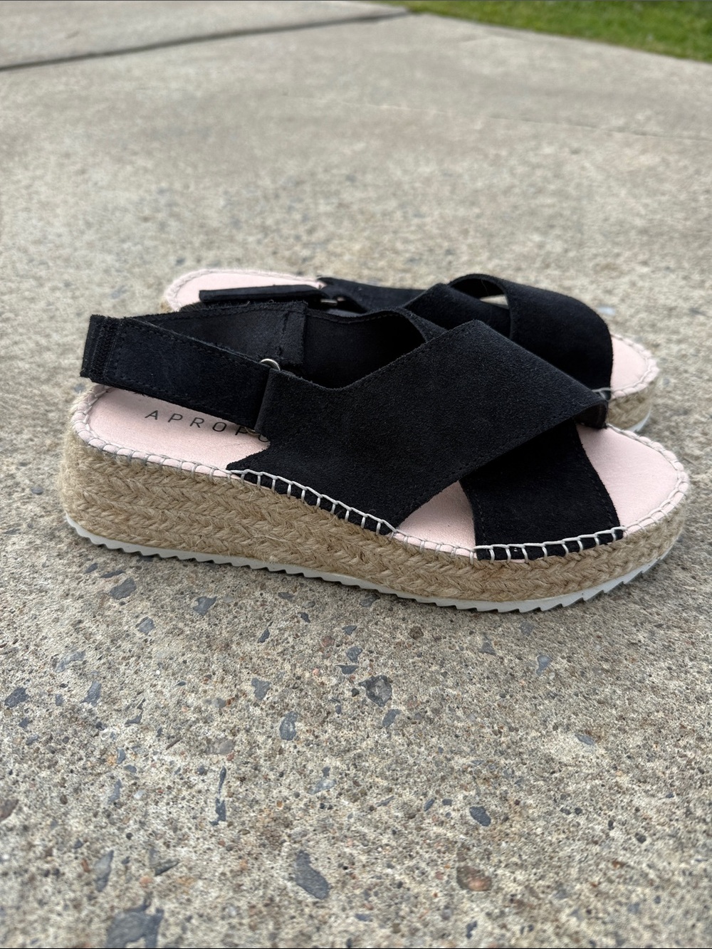 Black Espadrille Platform Slingback Sandals - Women